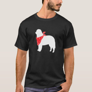 Bernese Mountain Dog Wearing Red Bandana T-Shirt