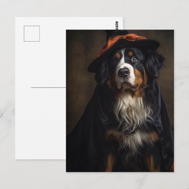 Bernese Mountain Dog Witch Postcard (Front/Back)