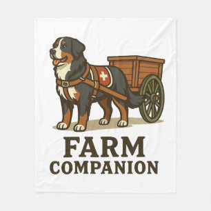 Bernese Mountain Dog Working Farm Companion Fleece Blanket