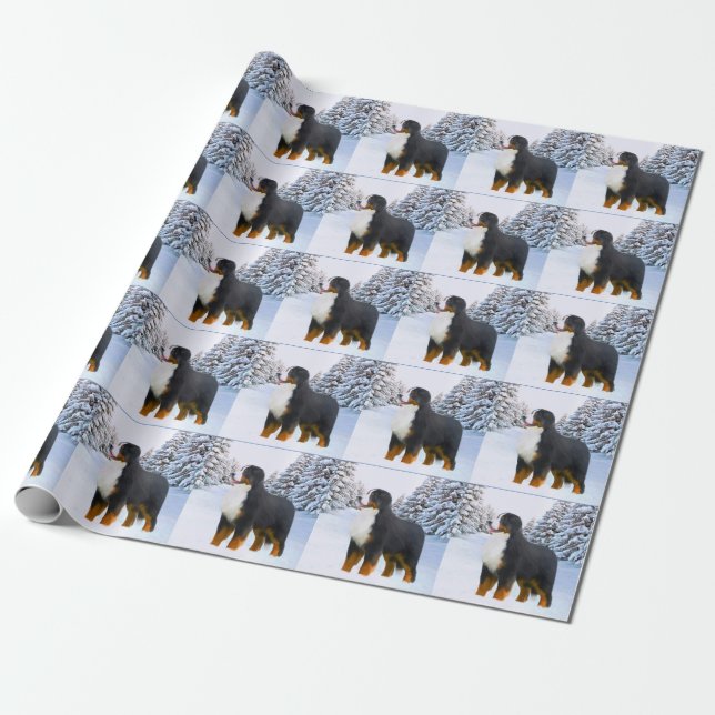 Bernese Mountain Dog Wrapping Paper (Unrolled)