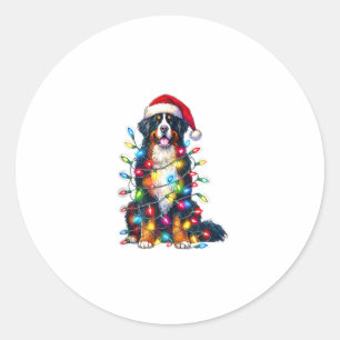 Bernese Mountain Dog x Christmas Lights Classic Round Sticker