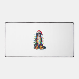 Bernese Mountain Dog x Christmas Lights Desk Mat