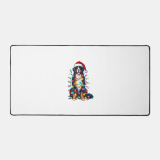 Bernese Mountain Dog x Christmas Lights Desk Mat