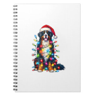 Bernese Mountain Dog x Christmas Lights  Notebook