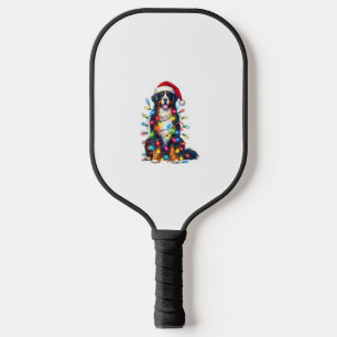 Bernese Mountain Dog x Christmas Lights  Pickleball Paddle