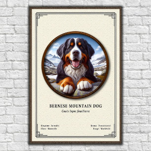 Bernese Mountain Dog Zoology Series Poster