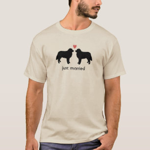 Bernese Mountain Dogs with Heart and Text T-Shirt