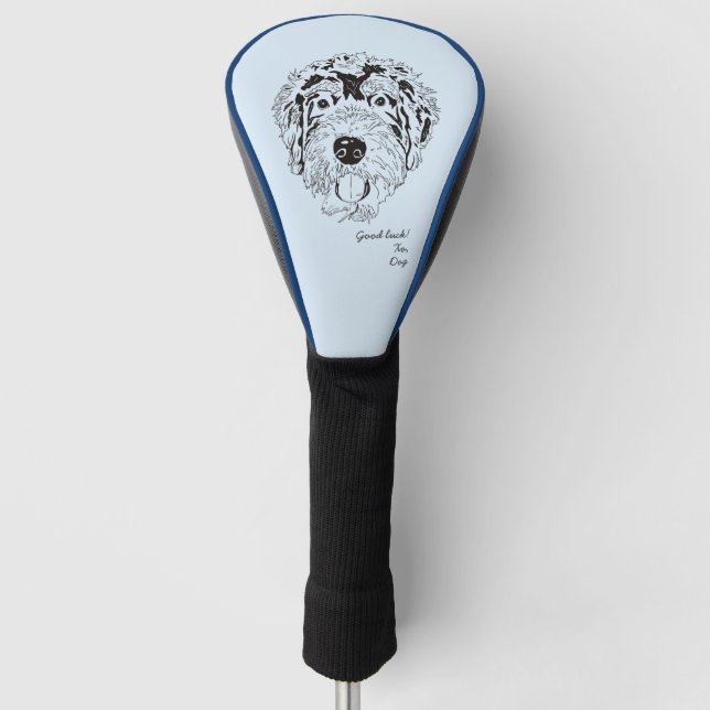 Bernese Mountain Doodle Dog Golf Head Cover (Front)