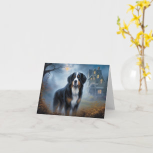 Bernese Mountain Halloween Scary Card