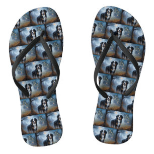 Bernese Mountain Halloween Scary Flip Flops