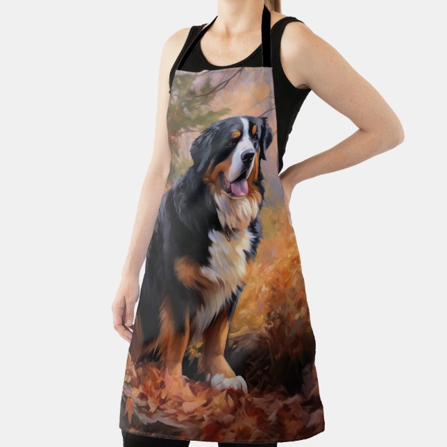 Bernese Mountain in Autumn Leaves Fall Inspire  Apron (Insitu)