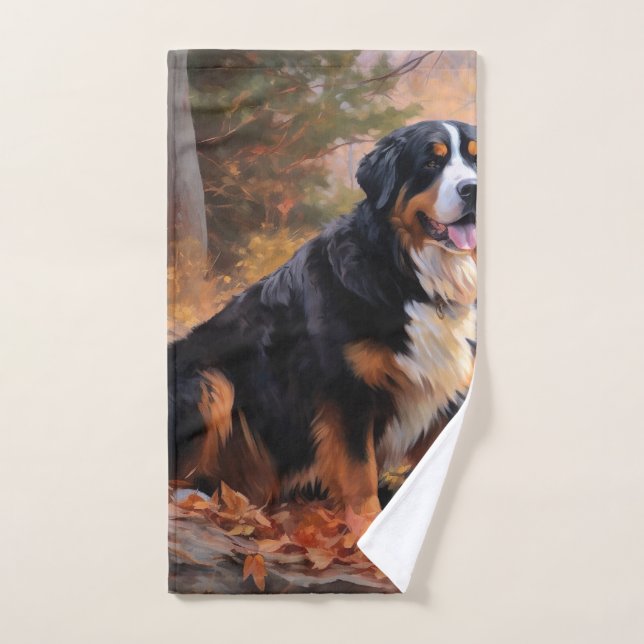 Bernese Mountain in Autumn Leaves Fall Inspire  Bath Towel Set (Hand Towel)