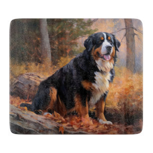 Bernese Mountain in Autumn Leaves Fall Inspire  Cutting Board