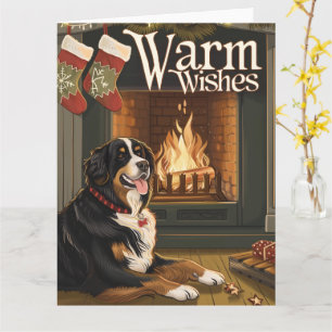 Bernese Mountain in Snow Christmas Card