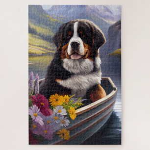 Bernese Mountain on a Paddle: A Scenic Adventure Jigsaw Puzzle