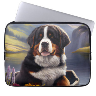 Bernese Mountain on a Paddle: A Scenic Adventure Laptop Sleeve