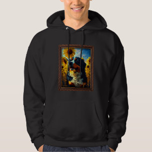 Bernese Mountain Painting Sunflower Flower Mom Wom Hoodie