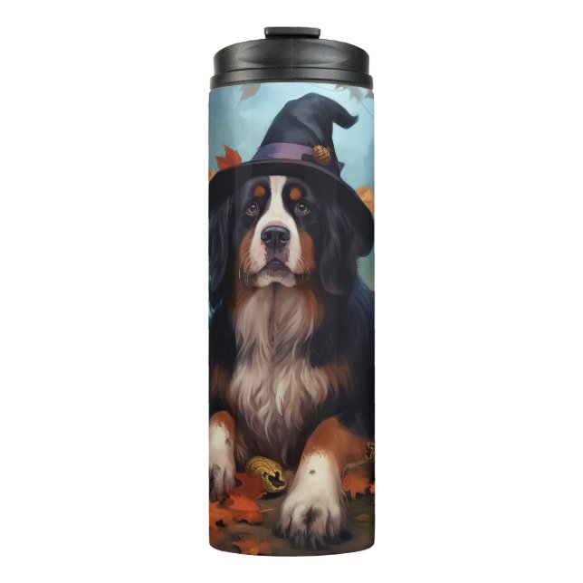 Bernese Mountain Pumpkins Halloween Scary Thermal Tumbler (Front)