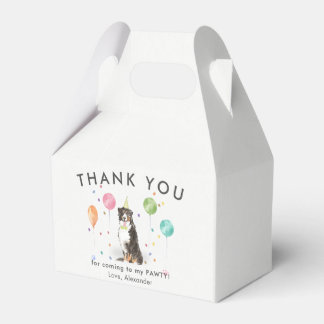 Bernese Mountain Puppy Dog Birthday Thank You  Favor Box