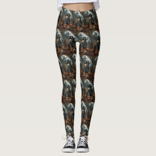 Bernese Mountain Riding Motorcycle Halloween Scary Leggings