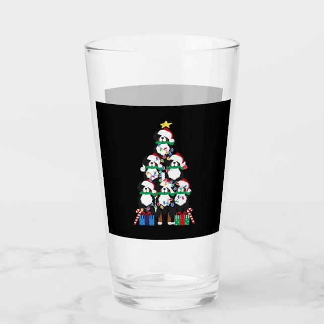 Bernese Mt Dog Puppy Christmas Tree Classic T-Shir Glass (Front)