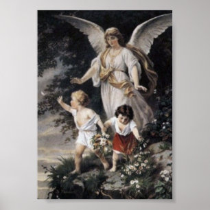 Bernhard Plockhorst - The Guardian Angel Print  