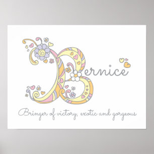 Bernice B initial doodle art name meaning Poster