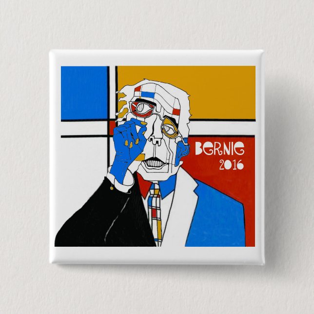 Bernie '16 2 inch square button (Front)