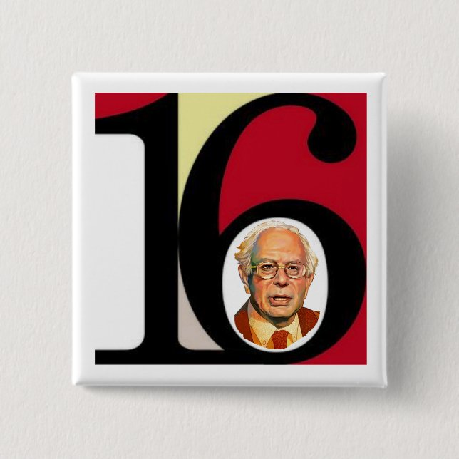 Bernie '16 2 inch square button (Front)