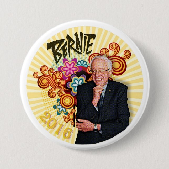 Bernie 2016 3 inch round button (Front)