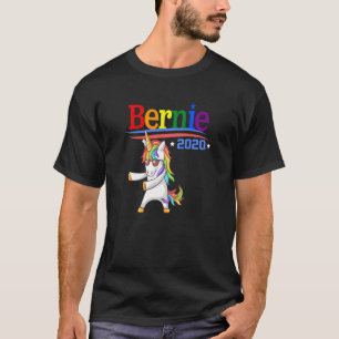 Bernie 2020 Sanders Rainbow Lgbtq Unicorn Flossing T-Shirt