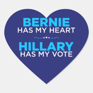 Bernie a mon coeur, Hillary a mon autocollant de v