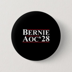Bernie Aoc 2028 Bernie Sanders Alexandria Cortez P 2 Inch Round Button