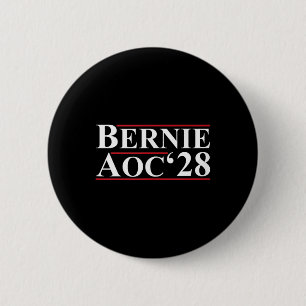 Bernie Aoc 2028 Bernie Sanders Alexandria Cortez P 2 Inch Round Button