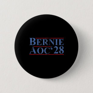 Bernie Aoc 2028 Bernie Sanders Alexandria Cortez P 2 Inch Round Button