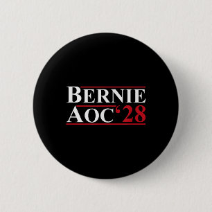 Bernie Aoc 2028 Bernie Sanders Alexandria Cortez P 2 Inch Round Button