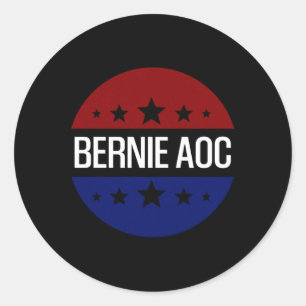 Bernie Aoc 2028 Bernie Sanders Alexandria Cortez P Classic Round Sticker