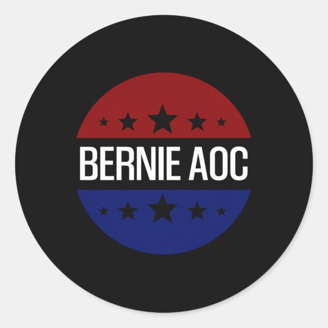 Bernie Aoc 2028 Bernie Sanders Alexandria Cortez P Classic Round Sticker (Front)
