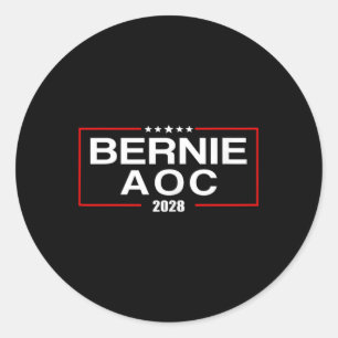 Bernie Aoc 2028 Bernie Sanders Alexandria Cortez P Classic Round Sticker