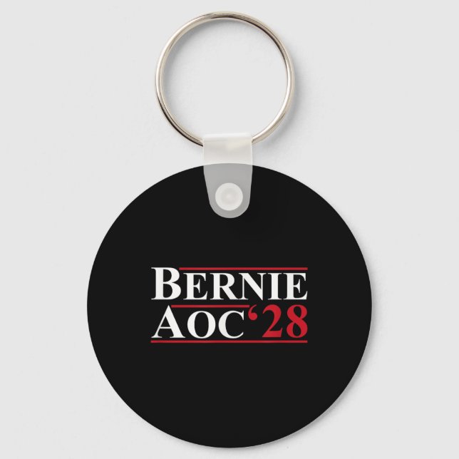 Bernie Aoc 2028 Bernie Sanders Alexandria Cortez P Keychain (Front)