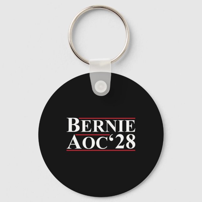 Bernie Aoc 2028 Bernie Sanders Alexandria Cortez P Keychain (Front)