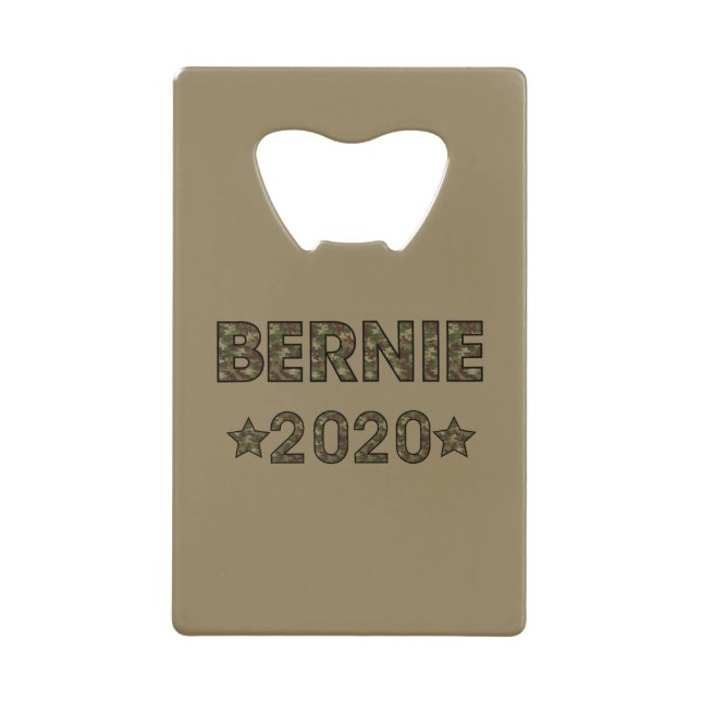 Bernie Camouflage 2020 Credit Card Bottle Opener (Front)