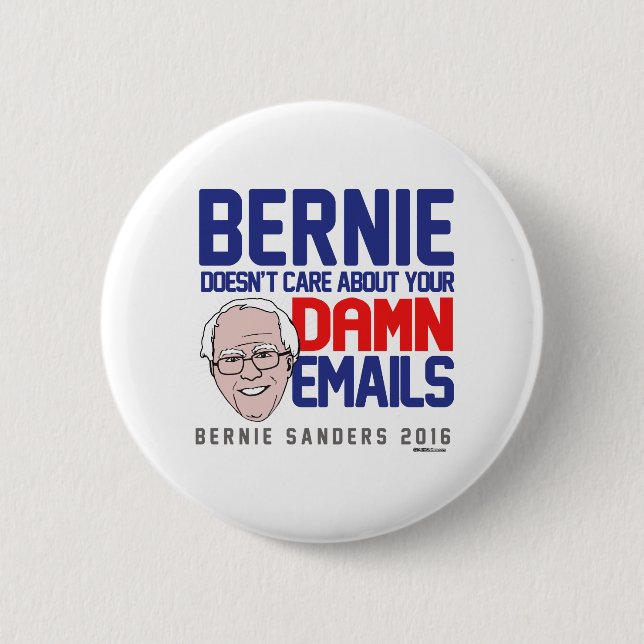 Bernie doesn't care about your emails 2 inch round button (Front)