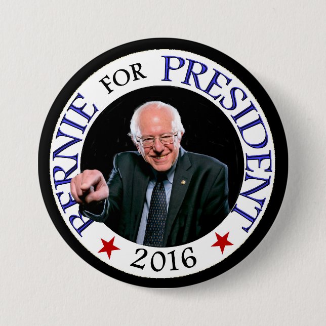 Bernie for President 2016 3 Inch Round Button (Front)