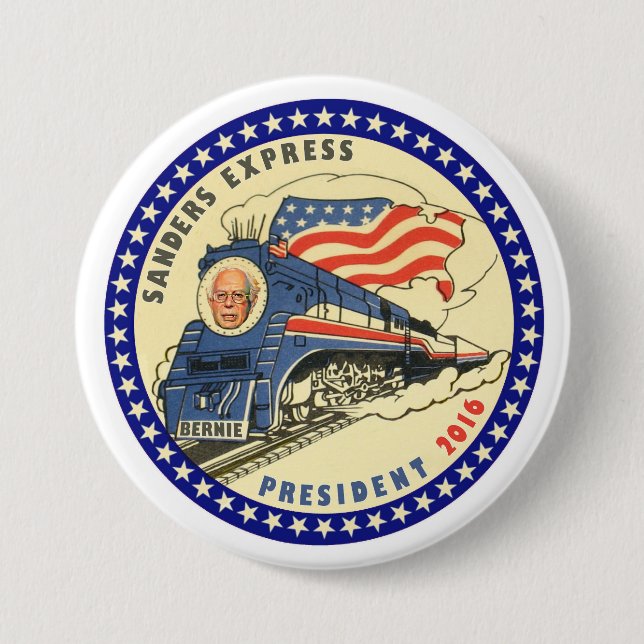 Bernie for President 2016 3 Inch Round Button (Front)