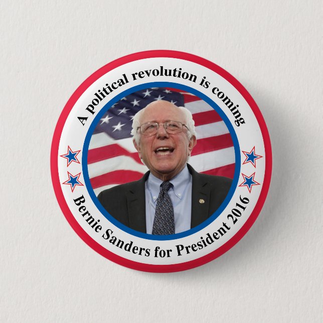 Bernie for President 2 Inch Round Button (Front)