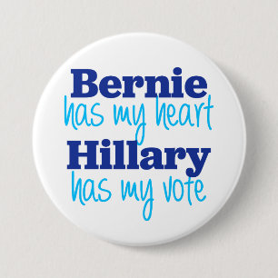 Bernie has my heart, Hillary has my vote button