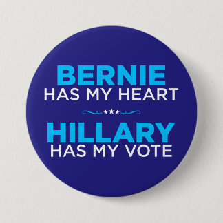 Bernie has my heart, Hillary has my vote button