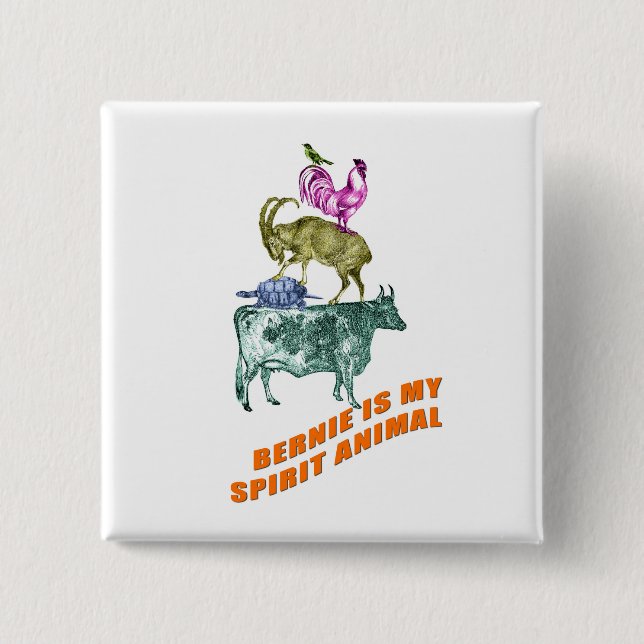Bernie Is My Spirit Animal 2 Inch Square Button (Front)