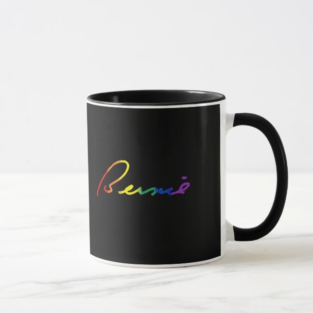Bernie Pride Signature - Rainbow Colours - LGBT Mug (Right)
